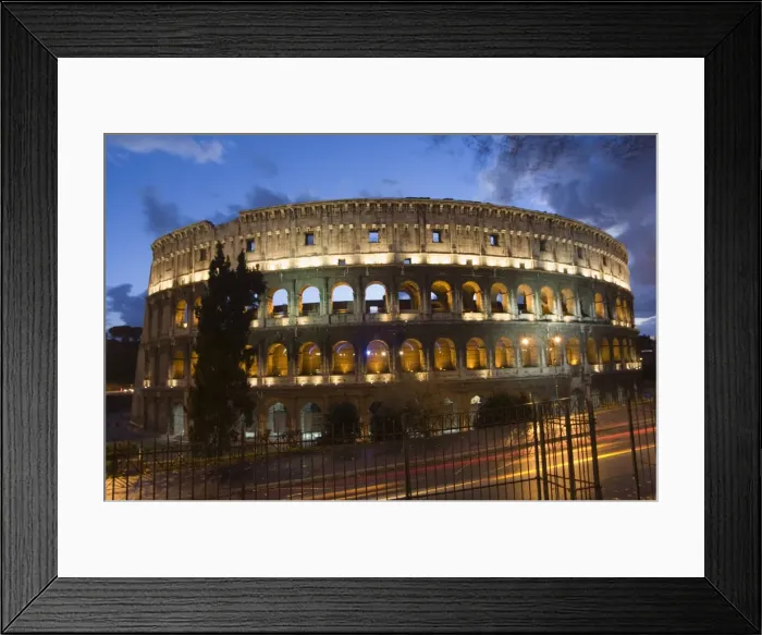 Framed Print : The Colosseum at night with traffic trails Framed Print : The Colosseum at night with traffic trails