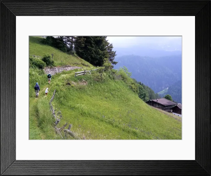 Framed Print : Hikers on Ortisei (St Framed Print : Hikers on Ortisei (St
