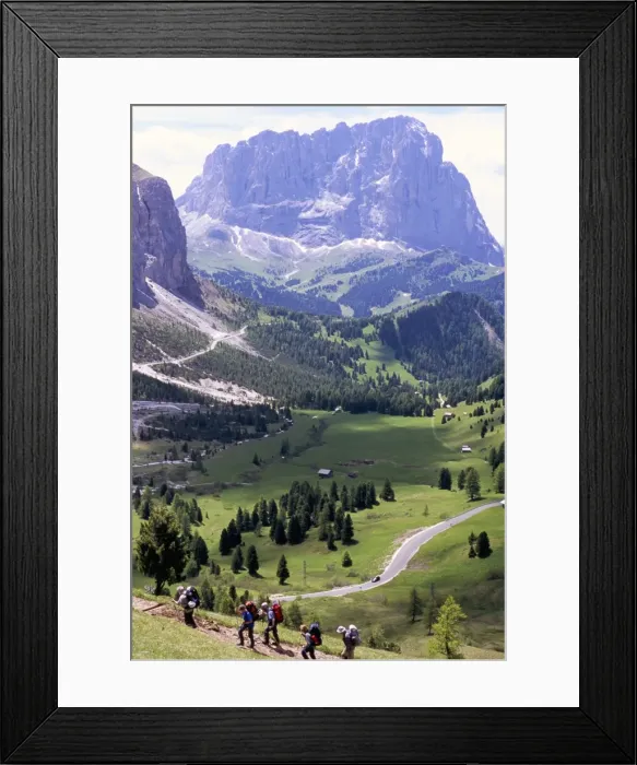 Framed Print : Hikers on Alta Via Dolomiti Framed Print : Hikers on Alta Via Dolomiti