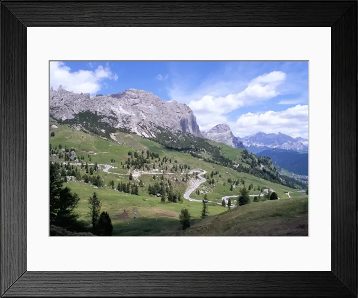 Framed Print : Eastern road below Gardena Pass Framed Print : Eastern road below Gardena Pass
