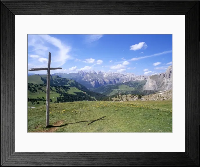 Framed Print : Christian crosses dominate most prominent peaks in Alps Framed Print : Christian crosses dominate most prominent peaks in Alps