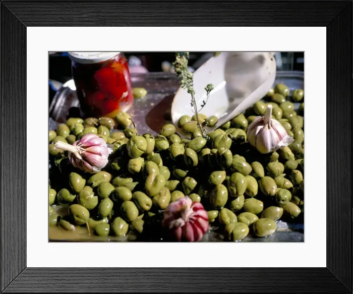 Framed Print : Olives and garlic Framed Print : Olives and garlic