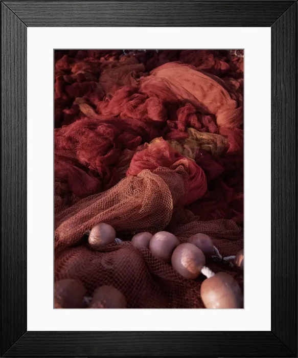 Framed Print : Close-up of fishing nets and floats Framed Print : Close-up of fishing nets and floats
