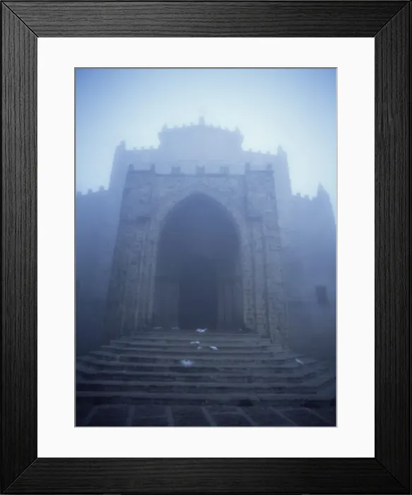 Framed Print : Building exterior in the mist Framed Print : Building exterior in the mist