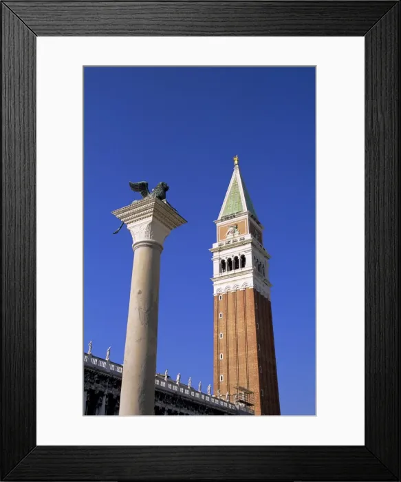 Framed Print : San Marco column and San Marco campanile (St