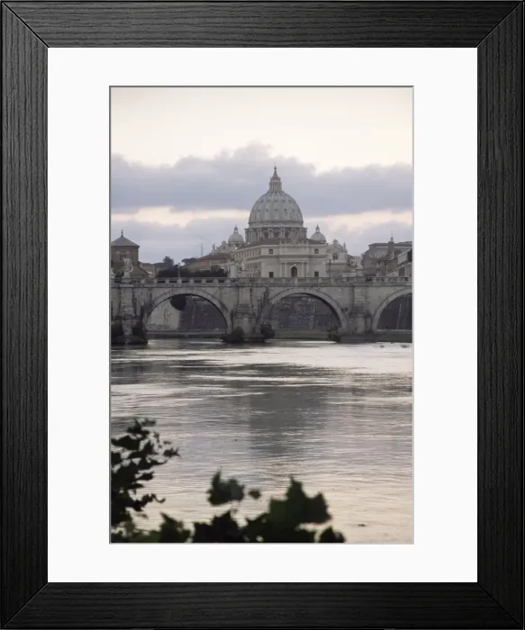 Framed Print : St. Peters Basilica from across the Tiber River Framed Print : St. Peters Basilica from across the Tiber River