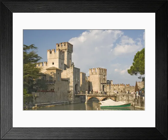 Framed Print : The castle and harbour at Sermione Framed Print : The castle and harbour at Sermione