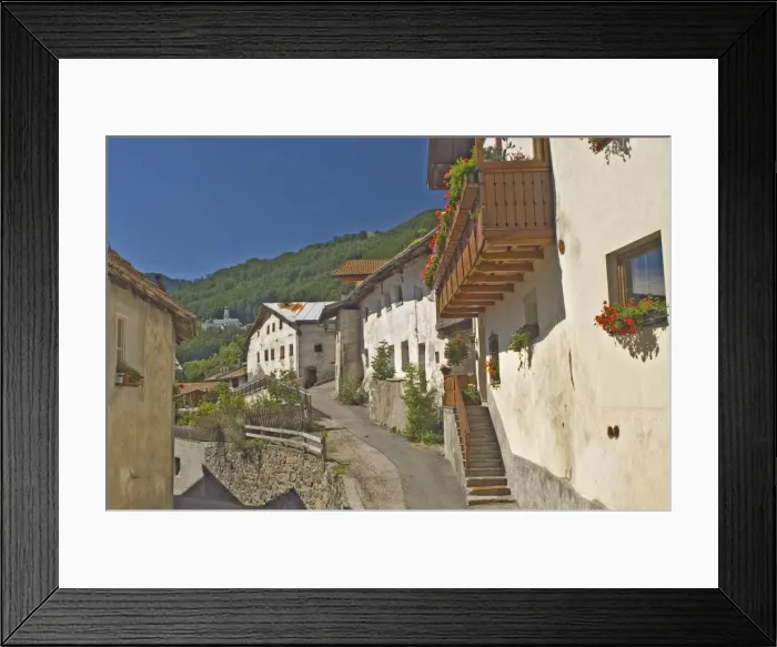 Framed Print : Original village street in Burgusio Framed Print : Original village street in Burgusio