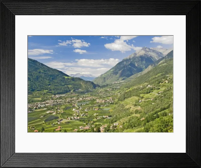 Framed Print : View from Dorf Tyrol over Merano Framed Print : View from Dorf Tyrol over Merano