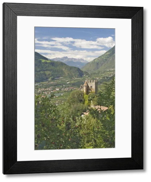 Framed Print : View from Dorf Tyrol of the 13th century Brunnenburg Castle Framed Print : View from Dorf Tyrol of the 13th century Brunnenburg Castle
