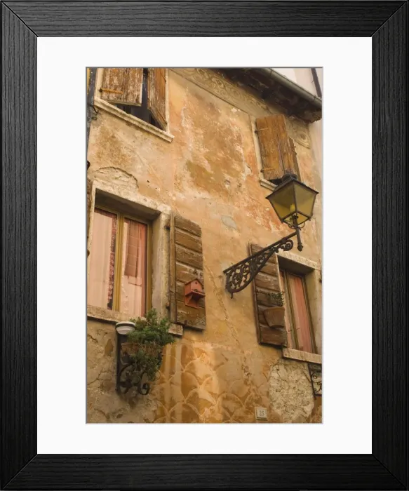 Framed Print : Old wall with shuttered windows Framed Print : Old wall with shuttered windows
