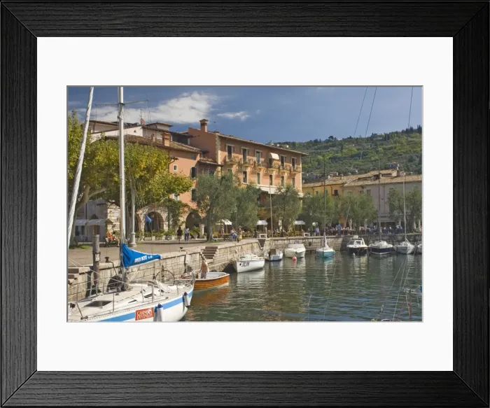 Framed Print : The harbour and waterside cafe Framed Print : The harbour and waterside cafe