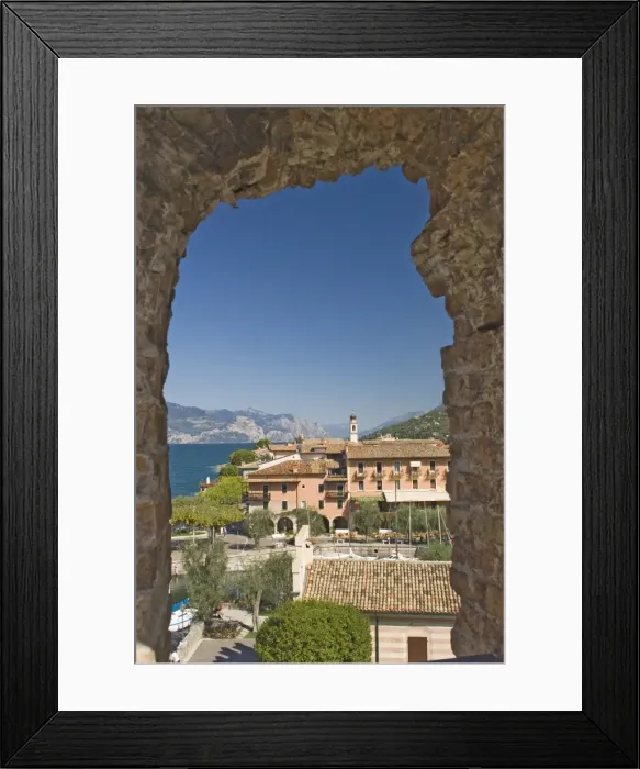 Framed Print : A view from the castle over Torre del Benaco Framed Print : A view from the castle over Torre del Benaco