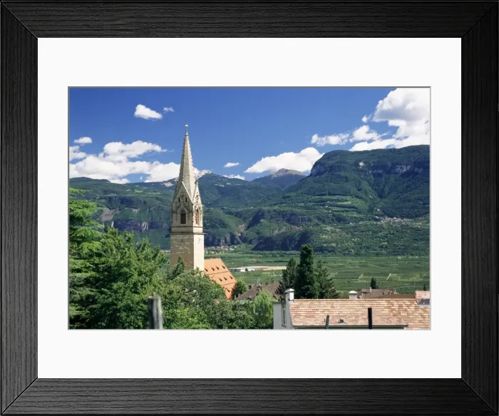 Framed Print : Church spire and valley Framed Print : Church spire and valley