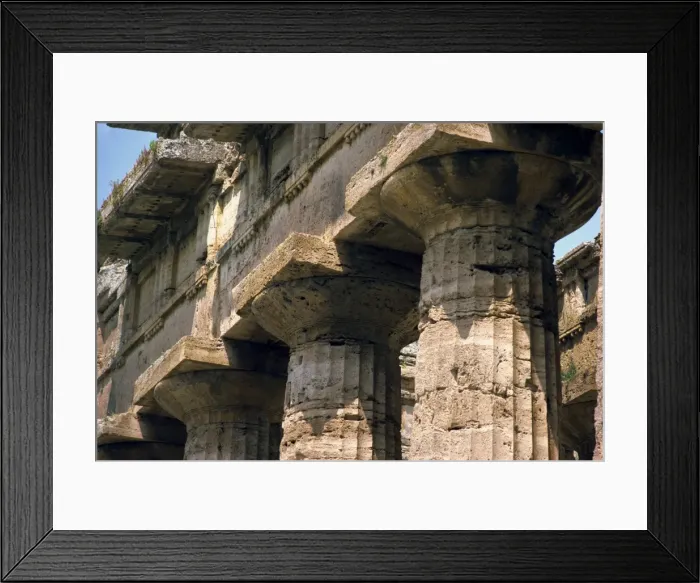Framed Print : Close-up of the columns of the Temple of Neptune at Paestum Framed Print : Close-up of the columns of the Temple of Neptune at Paestum