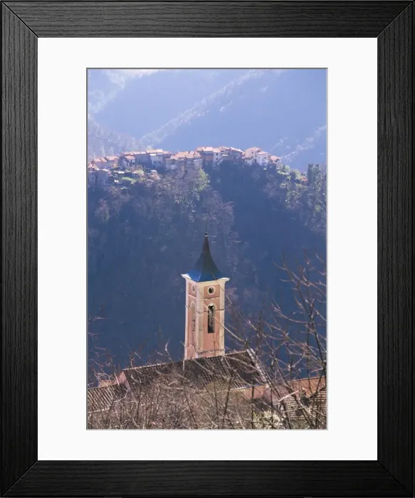 Framed Print : Belltower and village near Antona Framed Print : Belltower and village near Antona