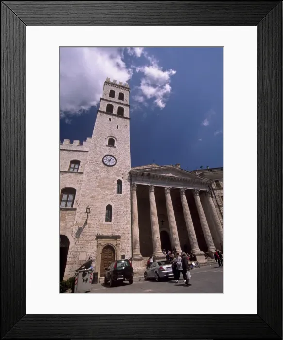 Framed Print : Piazza del Comune (Foro Romano) and Tiempo di Minerva on right Framed Print : Piazza del Comune (Foro Romano) and Tiempo di Minerva on right