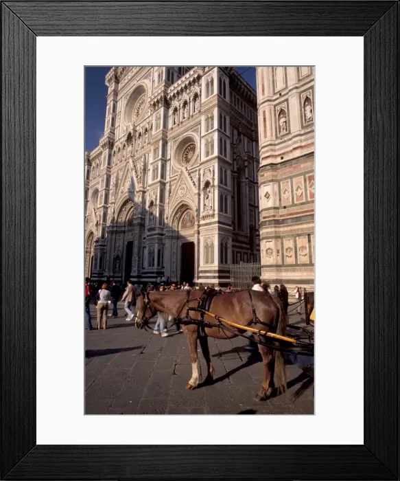 Framed Print : Facade of polychrome marble of the Duomo Santa Maria Framed Print : Facade of polychrome marble of the Duomo Santa Maria