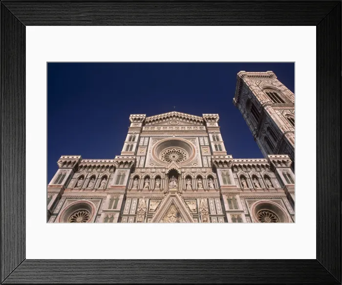 Framed Print : Facade of polychrome marble of the Duomo Santa Maria Framed Print : Facade of polychrome marble of the Duomo Santa Maria