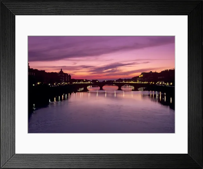 Framed Print : Ponte alla Carraia and River Arno at dusk Framed Print : Ponte alla Carraia and River Arno at dusk