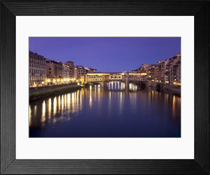 Framed Print : Ponte Vecchio (Old Bridge) over River Arno at dusk Framed Print : Ponte Vecchio (Old Bridge) over River Arno at dusk