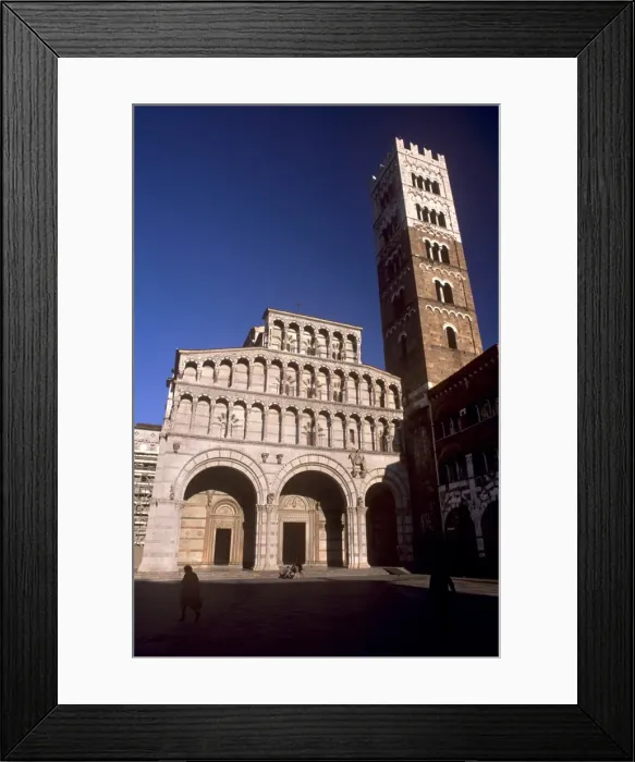 Framed Print : Duomo di San Martino and campanile in Romano-Pisan style Framed Print : Duomo di San Martino and campanile in Romano-Pisan style