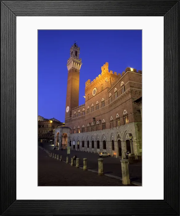 Framed Print : Palazzo Pubblico and the Piazza del Campo at night Framed Print : Palazzo Pubblico and the Piazza del Campo at night