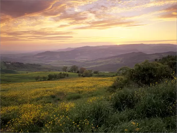 Sunset over Val d Orcia