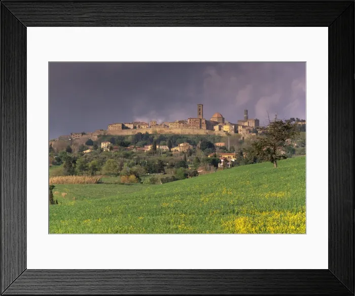 Framed Print : The medieval and Etruscan city of Volterra after a storm Framed Print : The medieval and Etruscan city of Volterra after a storm