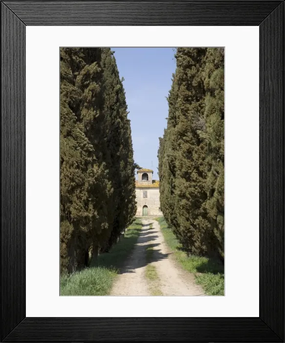 Framed Print : Country road and farm near Montepulciano Framed Print : Country road and farm near Montepulciano