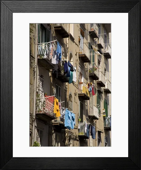 Framed Print : Washing on balcony Framed Print : Washing on balcony