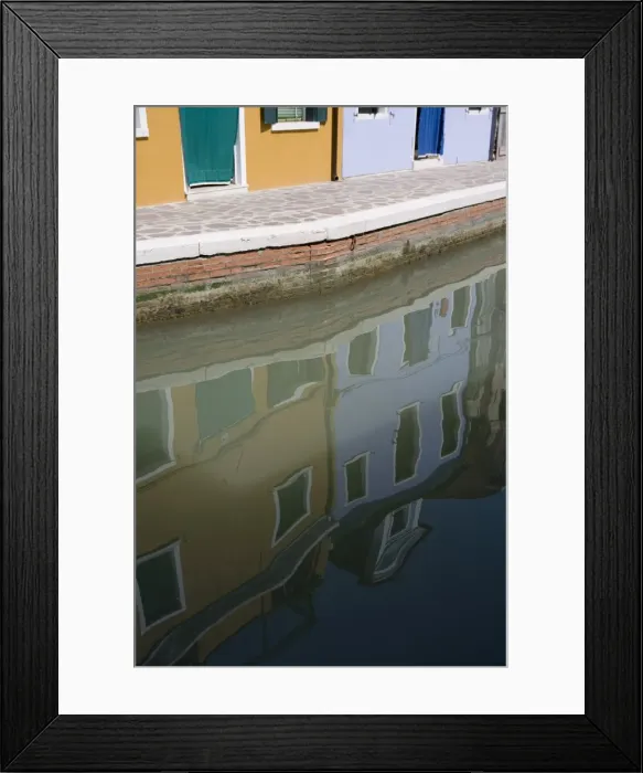 Framed Print : Colourful buildings and reflections in canal Framed Print : Colourful buildings and reflections in canal
