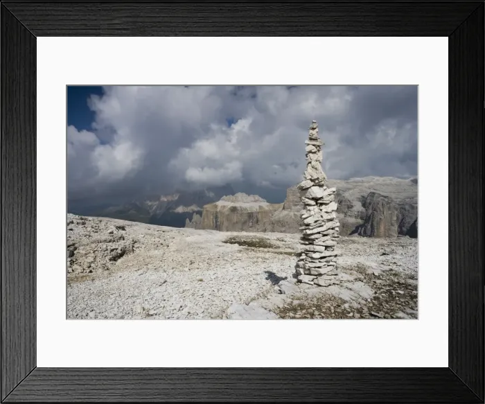 Framed Print : Cairn, Gruppo del Sella Mountains Framed Print : Cairn, Gruppo del Sella Mountains