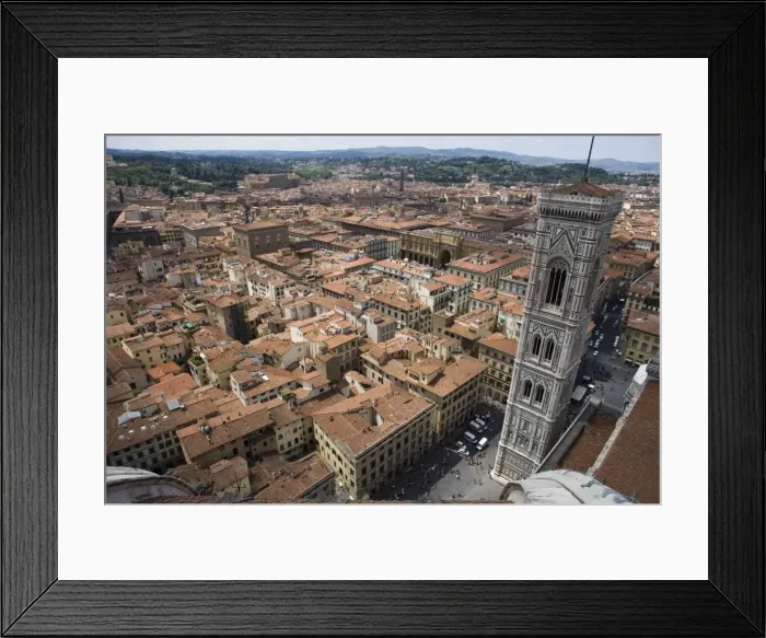 Framed Print : Campanile and city from the top of the Duomo Framed Print : Campanile and city from the top of the Duomo