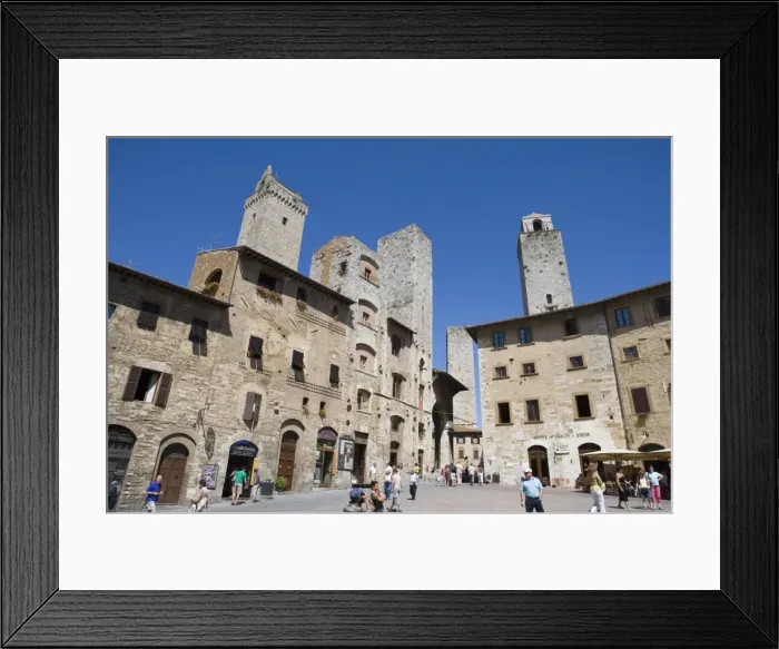 Framed Print : Towers, Piazza Della Cisterna Framed Print : Towers, Piazza Della Cisterna
