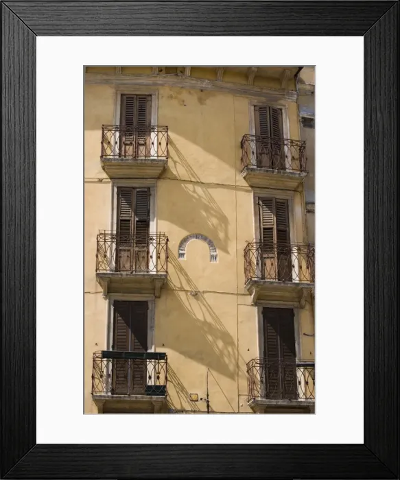 Framed Print : Balconies on house Framed Print : Balconies on house