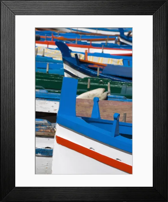 Framed Print : Colourful traditional fishing boats Framed Print : Colourful traditional fishing boats