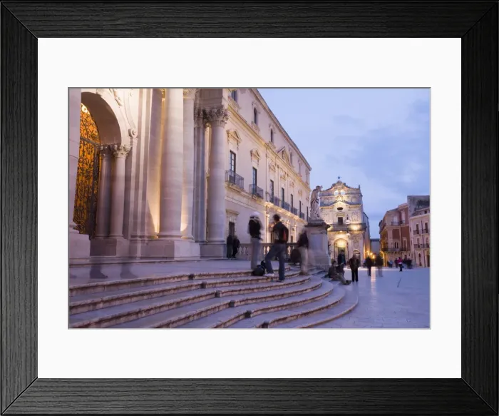 Framed Print : Steps of the cathedral in the evening Framed Print : Steps of the cathedral in the evening