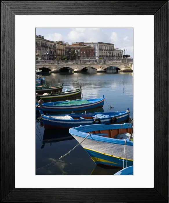 Framed Print : Traditional fishing boats in harbour Framed Print : Traditional fishing boats in harbour