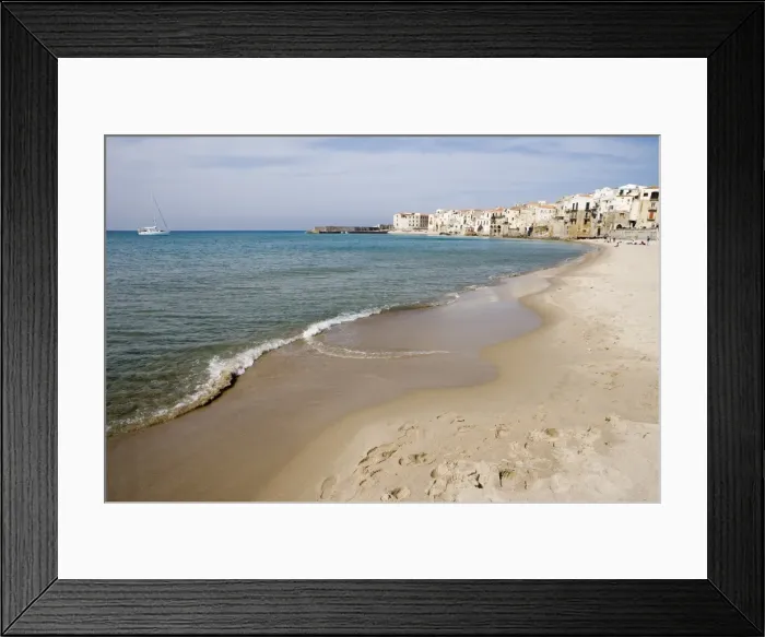 Framed Print : Beach, Cefalu