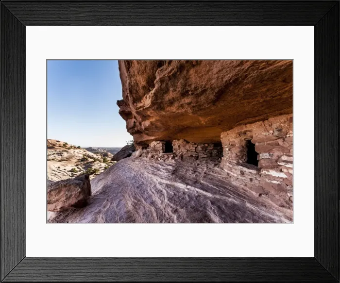 Framed Print : Puebloans mud and stone granaries, Aztex Butte, Canyonlands National Park, Utah