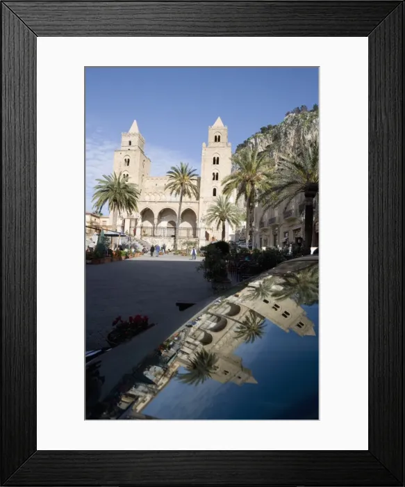 Framed Print : Reflection of Cathedral in a car Framed Print : Reflection of Cathedral in a car