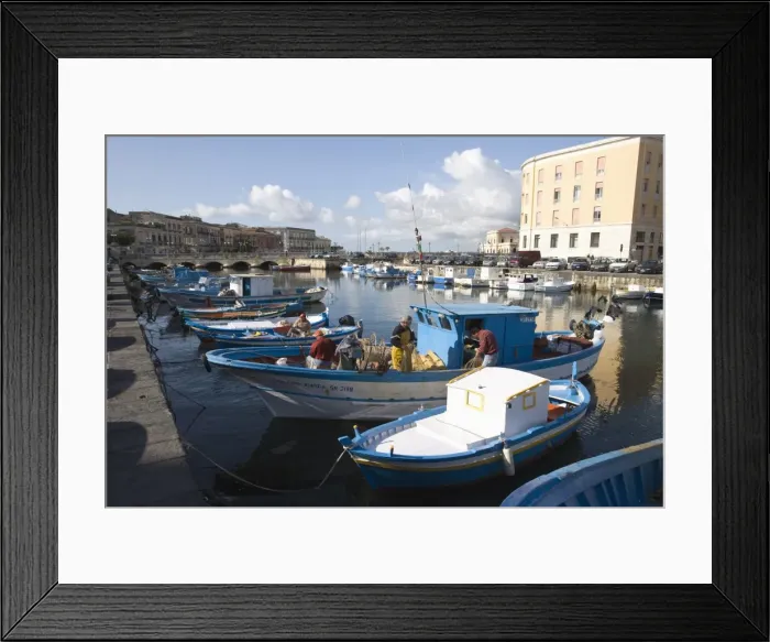 Framed Print : Traditional fishing boats in harbour Framed Print : Traditional fishing boats in harbour