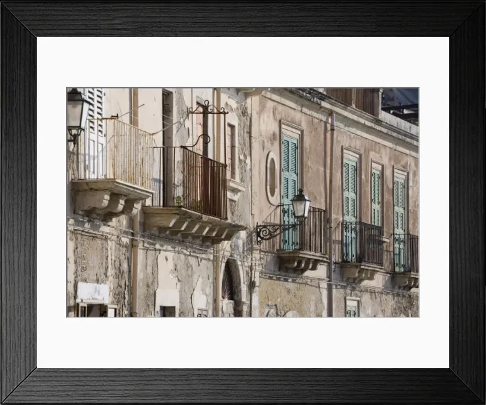 Framed Print : Balconies, Ortygia