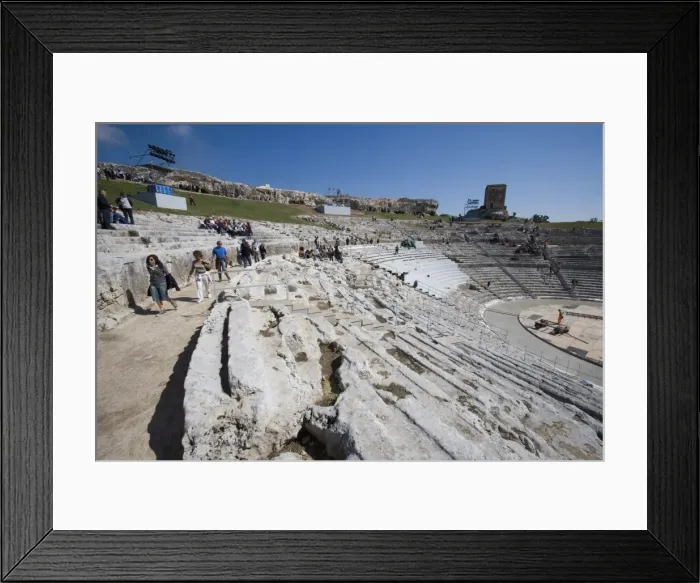 Framed Print : Tourists, The Greek Theatre Framed Print : Tourists, The Greek Theatre