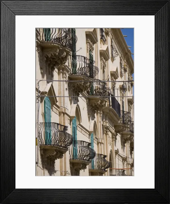 Framed Print : Balconies, Noto Framed Print : Balconies, Noto