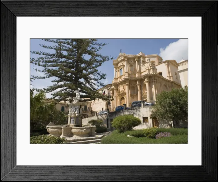 Framed Print : San Domenico church and Fontana d Ercole Framed Print : San Domenico church and Fontana d Ercole