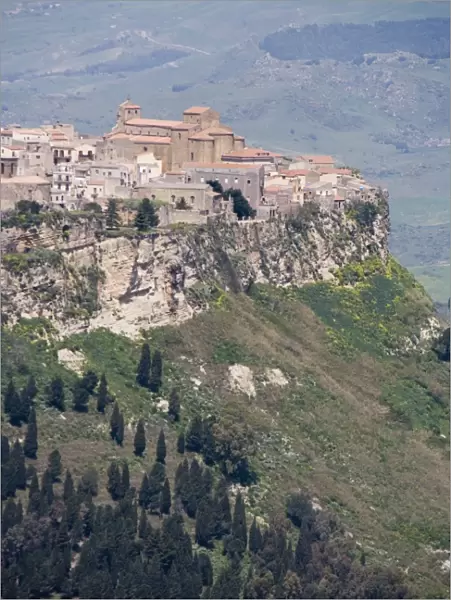 The hilltown of Calascibetta viewed from Enna