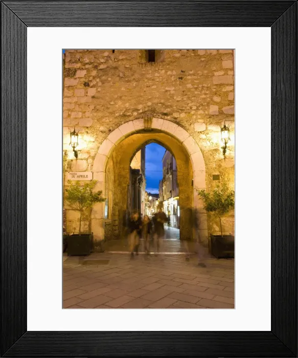 Framed Print : People strolling in the evening Framed Print : People strolling in the evening