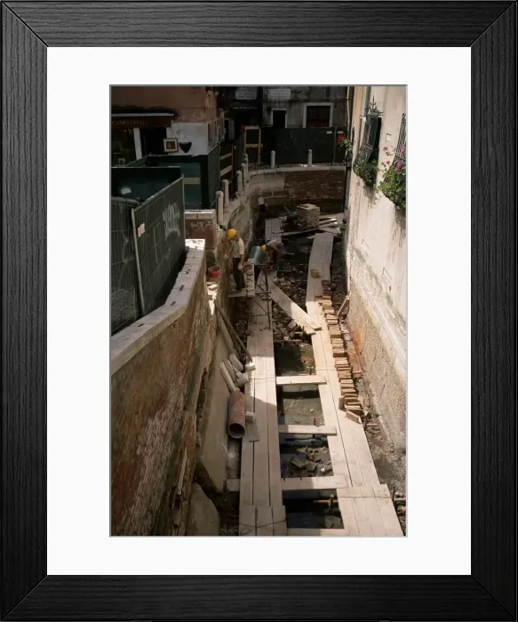 Framed Print : Repairing a canal Framed Print : Repairing a canal